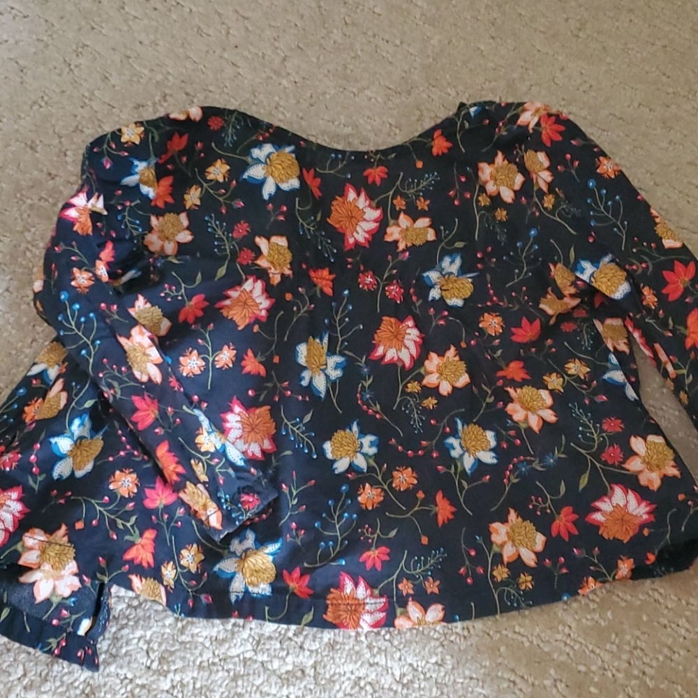 Anais & I baby girl blouse flowers 12m cotton